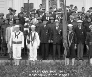 A Memorial Day 1931 celebration in Damariscotta. This historical society is asking readers to help identify any individual in the photo.