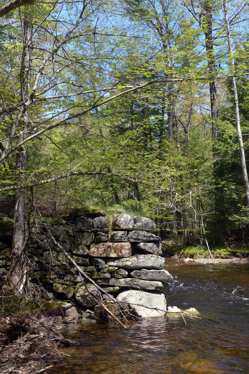 Rocks from an old bridge site on the Sheepscot River. (Paula Roberts photo)