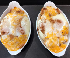 Cheesy baked eggs can be the next treat in Sunday brunch.