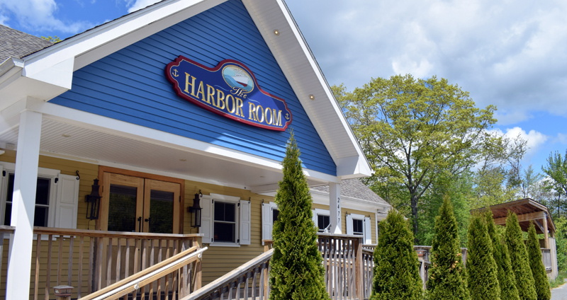 The entrance to The Harbor Room in New Harbor. New owner Cary Myles hopes to reopen the restaurant by late June or early July. (Evan Houk photo)