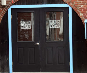 The entrance to Maine Kebab, on the back side of 9 Friendship St. in Waldoboro. The restaurant plans to open soon after the Fourth of July. (Alexander Violo photo)