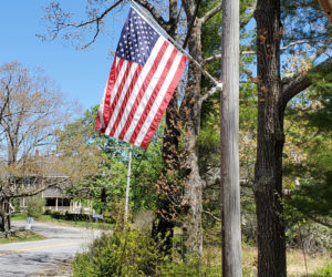 The flags were up in Round Pond in time for Memorial Day.