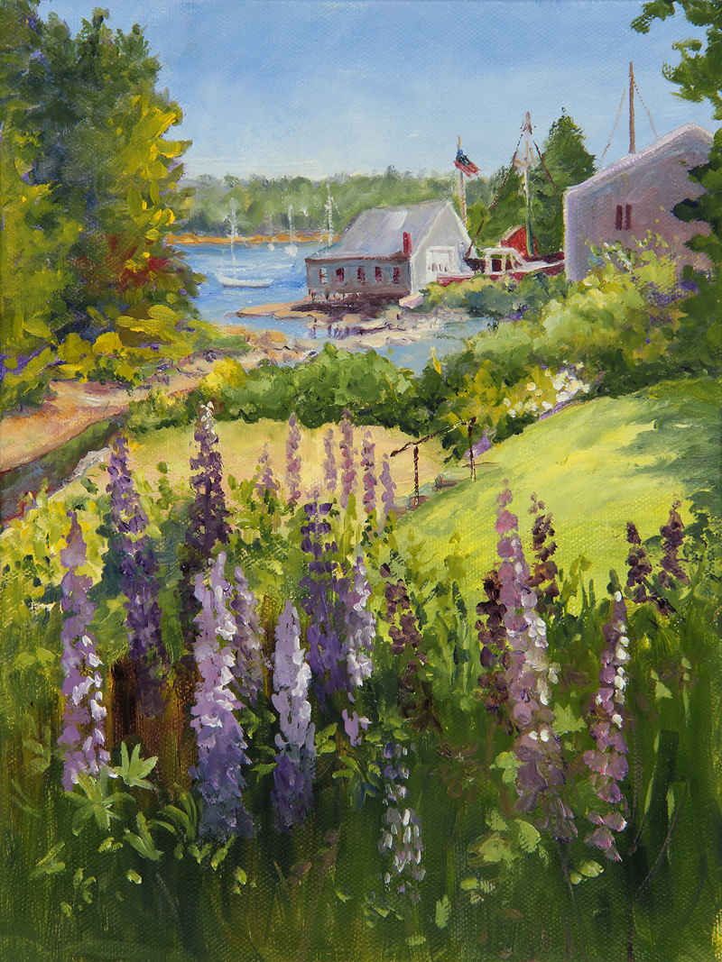 Â“Round Pond Lupine,Â” oil on canvas, by Jan Kilburn.