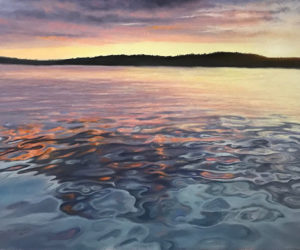 "Calm Waters at Sunset" by Carol Ast, pastels