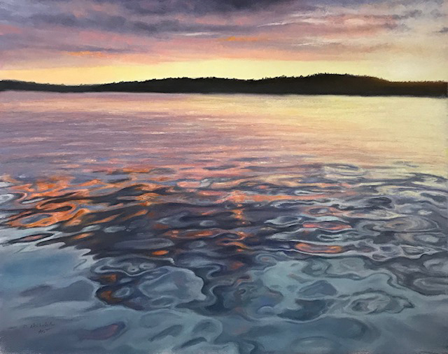 "Calm Waters at Sunset" by Carol Ast, pastels