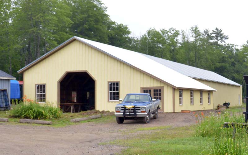 A 2,000-square-foot addition to the car barn at the Wiscasset, Waterville & Farmington Railway Museum is nearing completion thanks to a dedicated group of volunteers. (Paula Roberts photo)