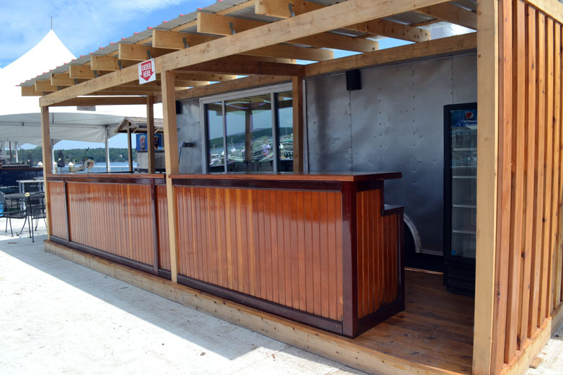 The counter outside the new food truck at Lobsterman's Wharf incorporates materials from the bar of the old restaurant. (Charlotte Boynton photo)