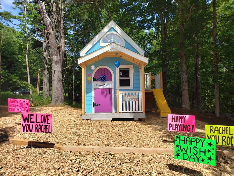 Rachel Flaherty's new playhouse in Waldoboro. Make-A-Wish Maine coordinated the construction of the playhouse for the survivor of acute lymphoblastic leukemia. (Photo courtesy Sonya Purington)