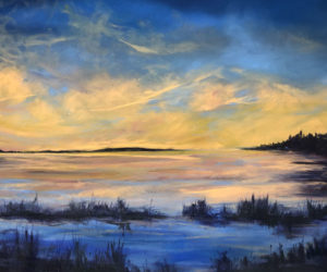 "Sunset on the Eddy" by Kim Skillin Traina.