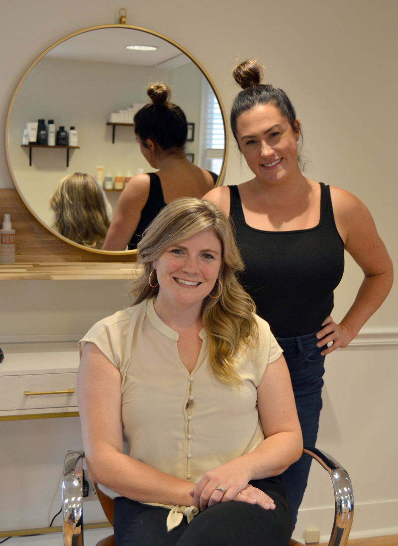 Business partners and friends Paige Dobson (left) and Sarah Vinal will open Revive Salon & Skin Care at 202 Main St. in Damariscotta on Monday, Sept. 21. (Maia Zewert photo)