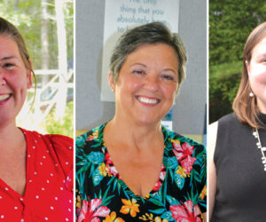 From left: Kimberly Andersson, Pamela Dunning, and Sarah Whitfield won election to the Wiscasset Board of Selectmen in a six-way race for three seats. (Charlotte Boynton photos)