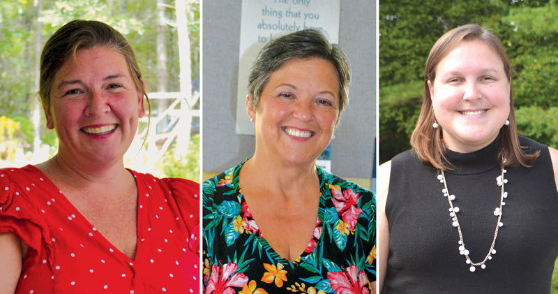 From left: Kimberly Andersson, Pamela Dunning, and Sarah Whitfield won election to the Wiscasset Board of Selectmen in a six-way race for three seats. (Charlotte Boynton photos)