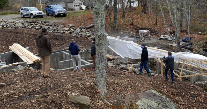 The town of Bristol hopes to create a park and viewing area in a second phase of the Bristol Mills fish ladder project. Construction of phase one should wrap in January, according to the contractor. (Evan Houk photo)