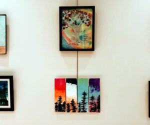 A display of artwork by Mobius client-artists at the CLC YMCA.