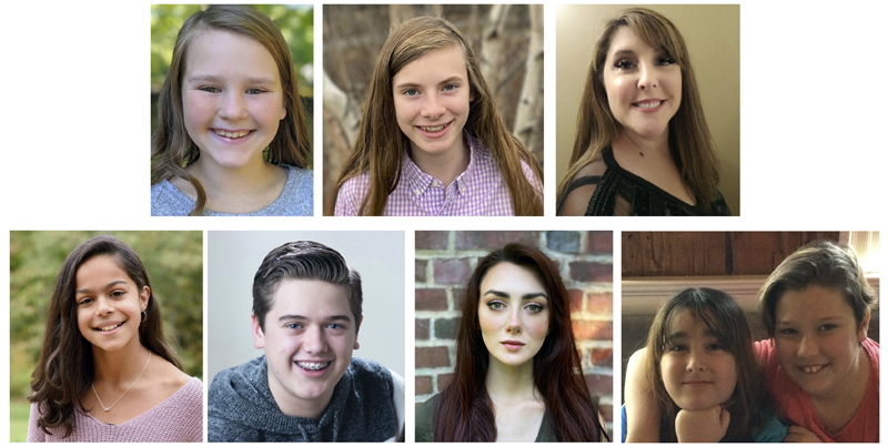 Local competitors in the Maine National Association of Teachers of Singing musical theater auditions. Top from left: Sophia Mansfield, of Boothbay; Violet Holbrook, of Bristol; and Kelly-Ann Walker, of Jefferson. Bottom from left: Sophia Scott, of Boothbay; Harrison Pierpan, of Bristol; Honora Boothby, of Bremen; and Nolah and Olive Pine, of Newcastle.