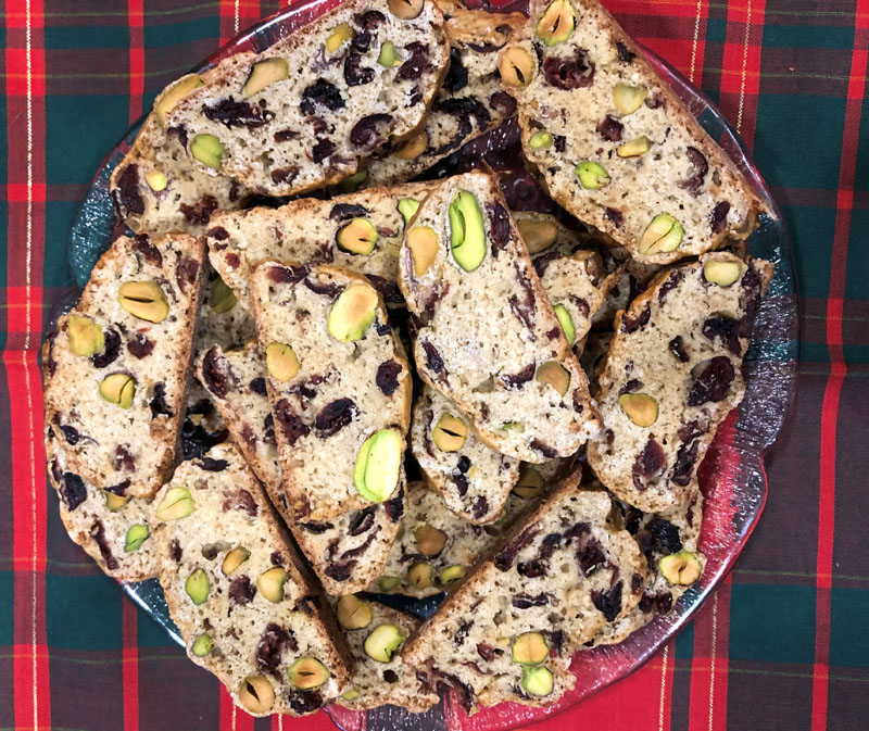 Cranberry-pistachio biscotti. (Photo courtesy I. Winicov Harrington)