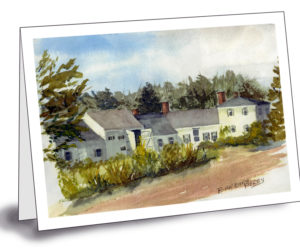 A notecard with a painting of the Squire Tarbox Inn by the late Barbara Cleaves Perry, a longtime summer resident. The notecard and seven others are available for sale to benefit the Friends of Westport Island History.