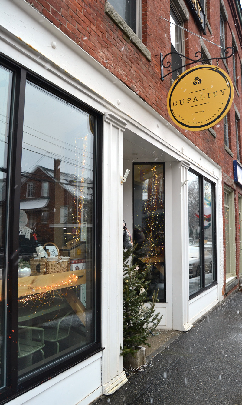 Cupacity, at 133 Main St. in downtown Damariscotta, is now offering delivery within a 5-mile radius. (Maia Zewert photo)