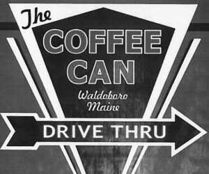 A logo for The Coffee Can, a drive-thru business proposed for Route 1 in Waldoboro.