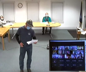 Buddy Brown reviews cost estimates for improvements to Controversy Lane and roads off Controversy Lane during a Waldoboro Planning Board meeting Wednesday, Jan. 20. (Screenshot)