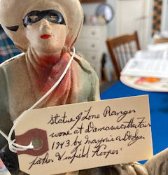 A statue of the Lone Ranger, a prize from the ball toss at the 1943 Lincoln County Fair.