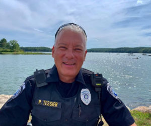 Officer Phil Tessier on the Damariscotta waterfront. (Photo courtesy Phil Tessier)