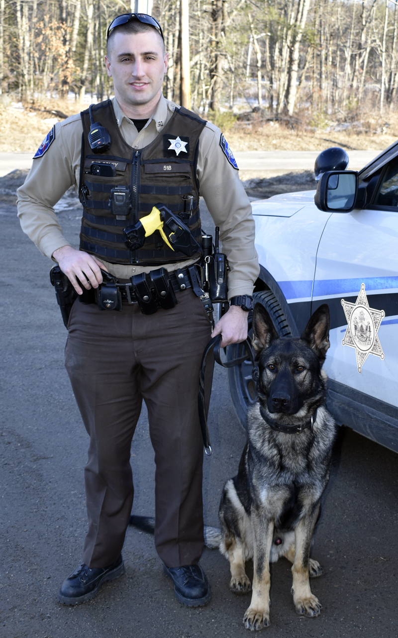 Lincoln County Sheriff's Deputy Jonathan Colby with his K-9 partner, Bear. The team earned their patrol certification Feb. 1. (J.W. Oliver photo)