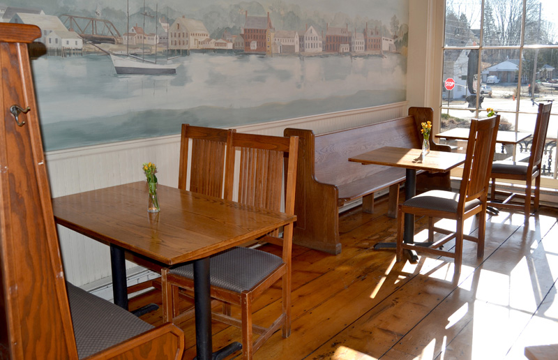 Part of the reconfigured dining room at the Newcastle Publick House. Owners Alex and Rachel Nevens removed some booths to open up the space and improve the flow of the room. (Maia Zewert photo)