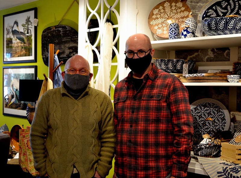 Citizen Maine co-owners Danny Cain (left) and Don Bostick at their new shop in downtown Damariscotta. (Nettie Hoagland photo)