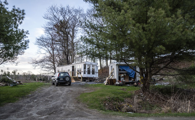 Viola Stone's camper home sits on the same footprint as her previous one, which burned in November 2020. Stone has lived on the property for 15 years. (Bisi Cameron Yee photo)