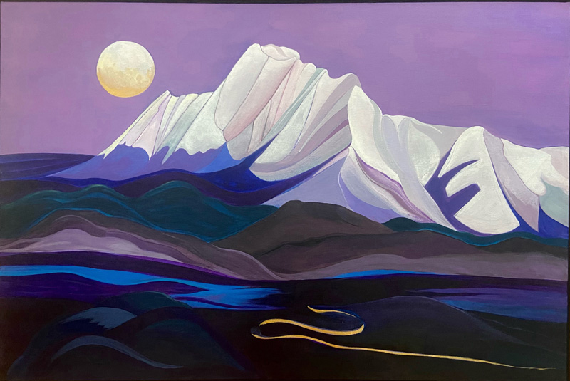 Mount Katahdin was the inspiration for a painting by Ammi Bai Chung. The painting is a part of the Maine Art Gallery's members' show.