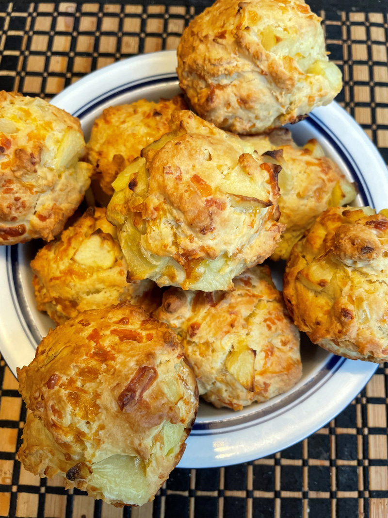 Apple-cheddar muffins.