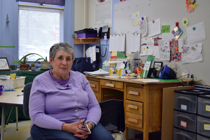 Andrea Powell sits in her classroom on Monday, June 14. It the same classroom where she attended kindergarten in 1960 and it is where she has completed her career as an educator. (Nate Poole photo)