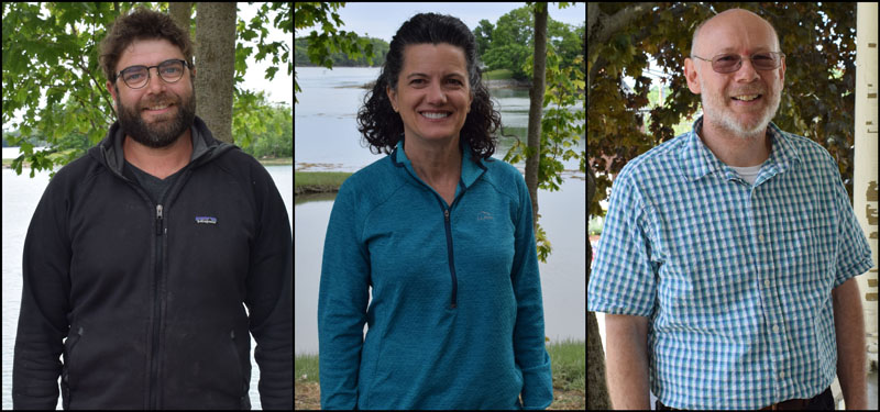 From left: Newcastle voters reelected Joel Lind and elected Karen Leavitt Paz and David Levesque to the Newcastle Board of Selectmen during the annual town meeting by referendum on Tuesday, June 8. (Evan Houk photos)