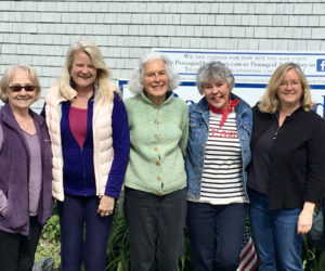 From left: The new artists at the Pemaquid Art Gallery are Gwendolyn Evans, Candace Vlcek, Kimbery Skillin Traina, Brooke Pacy, Alexandra Perry-Weiss, Sherrie York, and John Butke. Not pictured are Hannah Ineson and Carol Wiley.