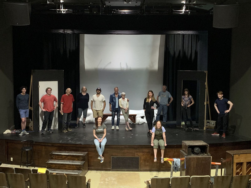 The cast and crew of "Almost, Maine" on stage at the Waldo Theatre.