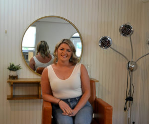 Mercedes Schweighauser, 24, is the owner of Salty Bliss Hair Salon in Newcastle. (Nettie Hoagland photo)