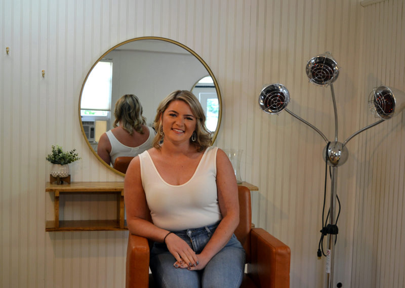 Mercedes Schweighauser, 24, is the owner of Salty Bliss Hair Salon in Newcastle. (Nettie Hoagland photo)