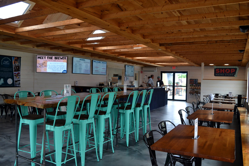 Inside the tasting room at the Maine Tasting Center in Wiscasset. Visitors can enjoy Maine beverages and small plates that highlight ingredients from Maine farms and producers. (Nettie Hoagland photo)