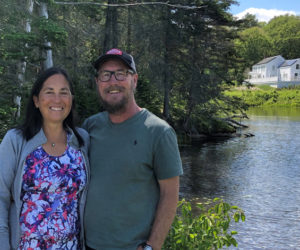 Aiko Pandorf and Scott Peterson are seasonal caretakers at Damariscove Island this summer.