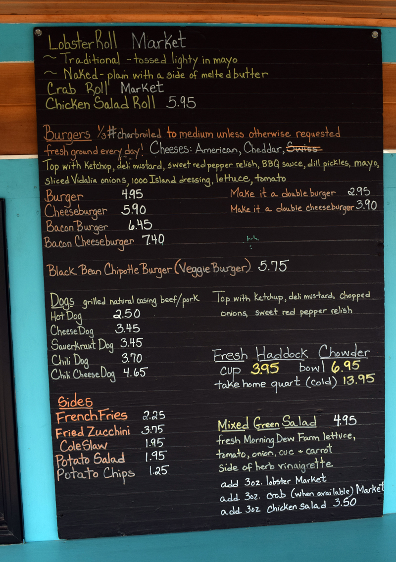 Larson's Lunch Box menu in Damariscotta on Tuesday, Aug. 10. Owners Barb and Billy Ganem announced on Sunday, Aug. 8 that Larson's is closed and they will be selling the business. (Evan Houk photo)
