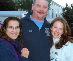 The three primary organizers of the 9/11 relief convoy from Lincoln County to New York City on Sept. 16, 2001 were Cynthia Simonds (left), Neil Genthner, and Sarah Wentworth. (Greg Latimer photo)