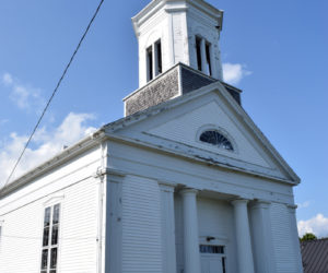 The White Church in Round Pond, seen on Tuesday, Aug. 31, has been puchased by the Helping Hands of Round Pond and will be renovated and converted into the Round Pond Meeting House, a community gathering place. Once the group receives nonprofit status, it will begin a capital campaign to raise funds for the renovations. (Evan Houk photo)