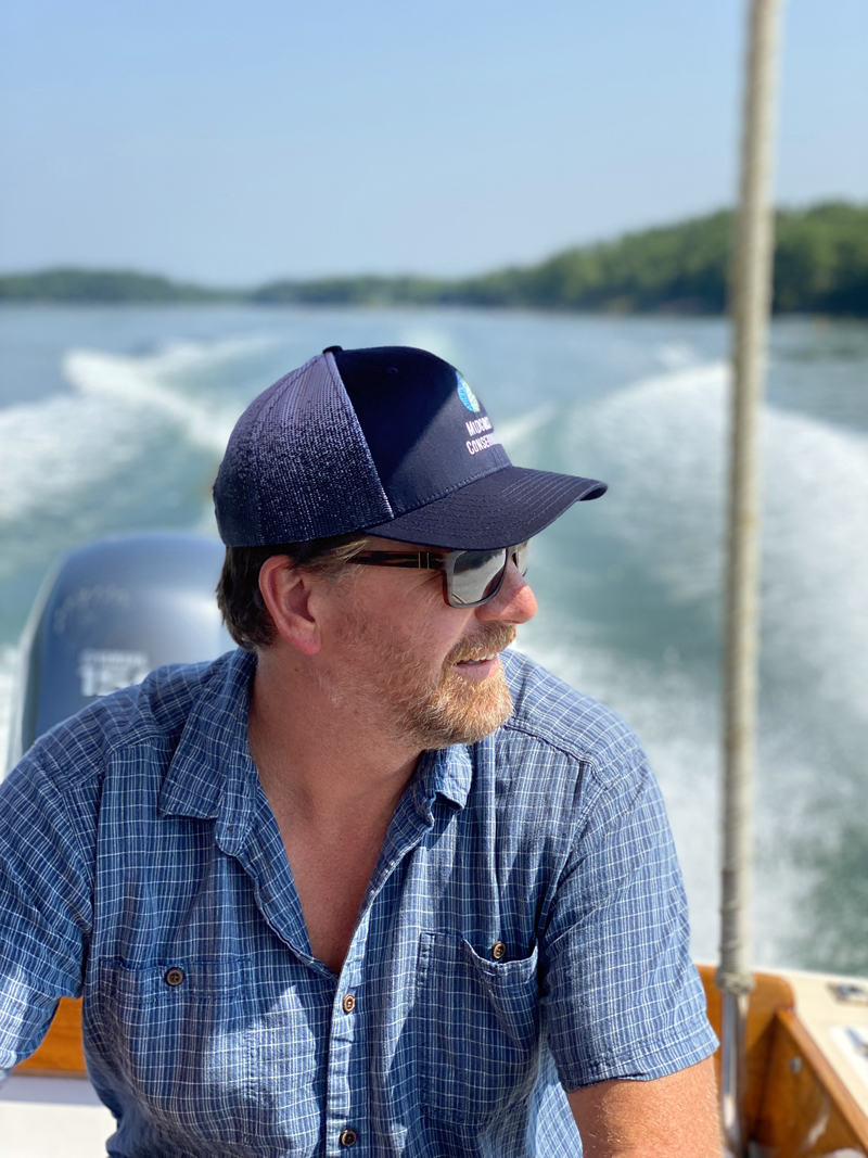 Midcoast Conservancy Executive Director Pete Nichols on the Sheepscot River. (Photo courtesy Tim Trumbauer)