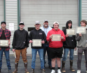 Certified Fishing Vessel Drill Conductors, from left: Caleb Soohey, Tyler McFarland, Spencer Gamage, John McMillan-Instructor, Matt Hanna, Nolan Gilbert, and Eben Lord. (Courtesy photo)