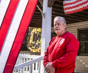 Bruce Poland stands outside his home in Bremen on Nov. 5. Poland served in Vietnam and is the commander of American Legion Post 42 in Damariscotta. (Bisi Cameron Yee photo)