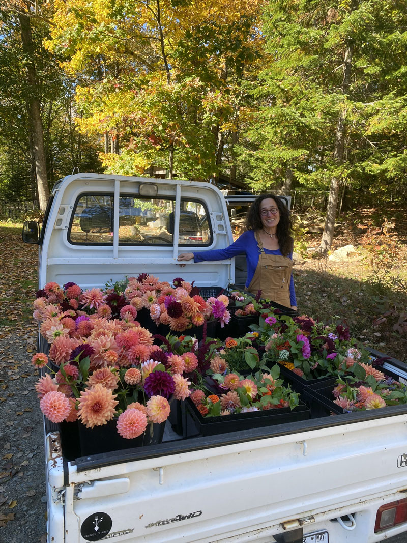 Erica Berman with a harvest of flowers from Veggies to Table. (Courtesy photo)