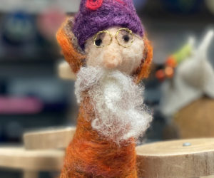 A felt wizard is one of the many handcrafted gifts one can find at the Sheepscot General Holiday Artisan Market.
