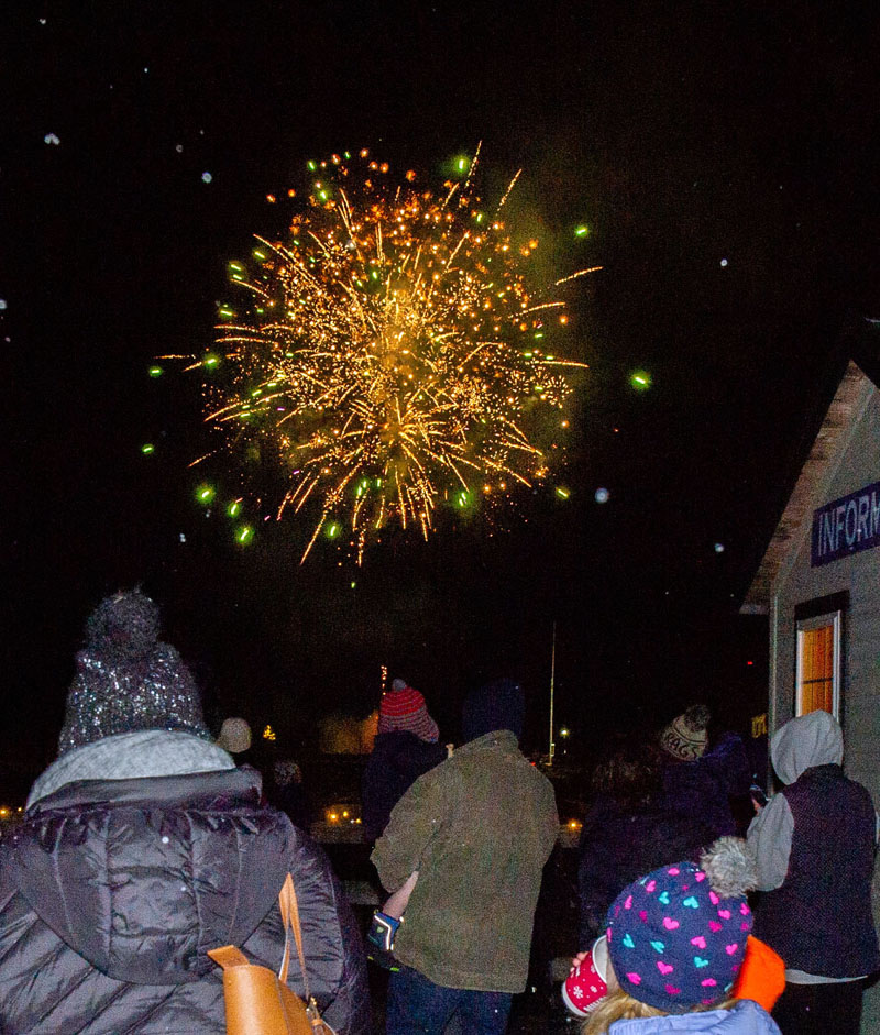 Fireworks will return to Wiscasset Holiday Marketfest along with Santa, cocoa, and seasonal music on Dec. 3. (Photo courtesy Bob Bond)