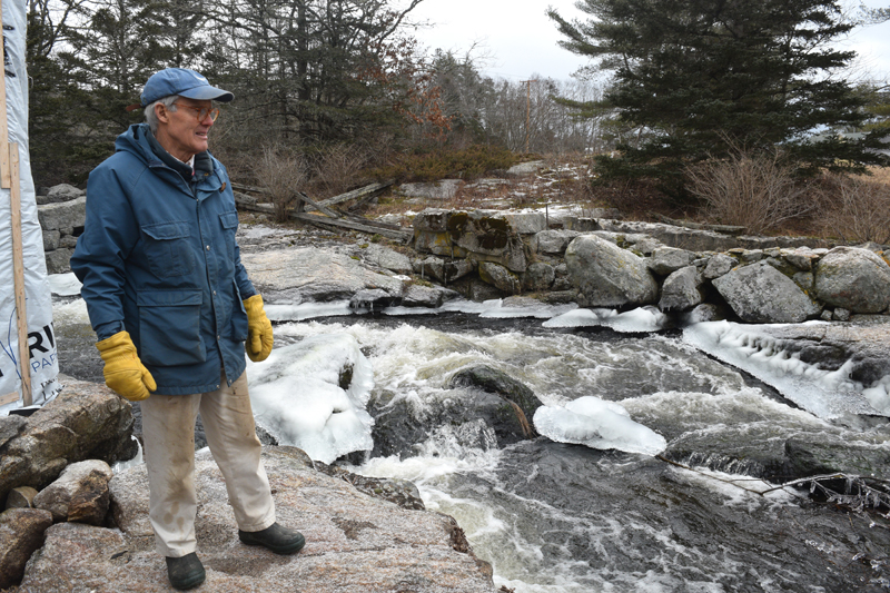 Historical Society President Bobby Ives gazes at the Pemaquid River as he discusses the future of the park that will eventually be installed on the shore next to it. (Nate Poole photo)
